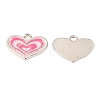 Pink Alloy Enamel Heart Charm Pendants Great for Mother's Day Gifts Making X-ENAM-19.5X19.5-3
