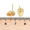 Brass Micro Pave Clear Cubic Zirconia Stud Earrings EJEW-F405-16G-3