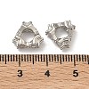 Bowknot Brass Micro Pave Clear Cubic Zirconia Beads KK-D228-04P-2