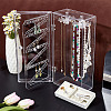 Rectangle Plastic Jewelry Organizer Storage Box with 24 Hooks OBOX-WH0001-06-5