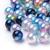 Rainbow Acrylic Imitation Pearl Beads OACR-R065-8mm-A-1
