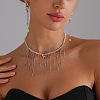 Alloy Bird Pendant Alloy Chain Tassel Glass Beaded Bib Necklaces for Women WG4F352-01-3
