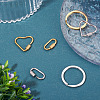6Pcs 6 Styles 304 Stainless Steel Split Key Rings STAS-TA0003-46-6