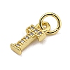 Initial Letter Brass with Cubic Zirconia Charms KK-Q814-26T-G-2