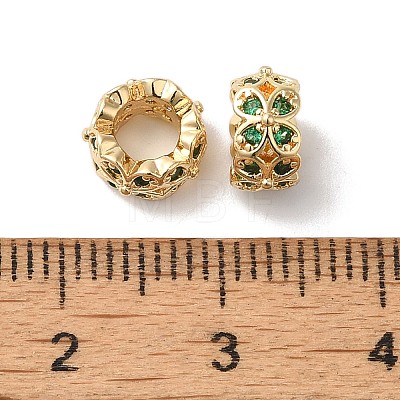 Long-Lasting Plated Brass Micro Pave Clear Cubic Zirconia Beads KK-K381-18B-G02-1