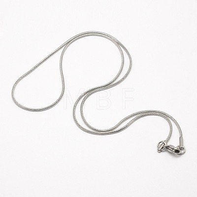Trendy Men's 304 Stainless Steel Snake Chain Necklaces NJEW-M065-B-01-1