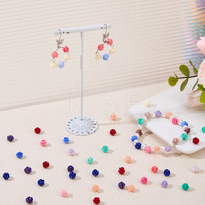 66Pcs 11 Colors Opaque Resin Imitation Shell Beads RESI-DC0001-60-1