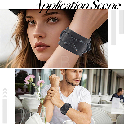 3Pcs 3 Styles Imitation Leather Cord Bracelets for Men BJEW-CL0001-54A-1