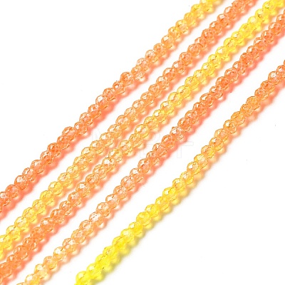 Transparent Gradient Color Glass Beads Strands GLAA-H021-01A-09-1