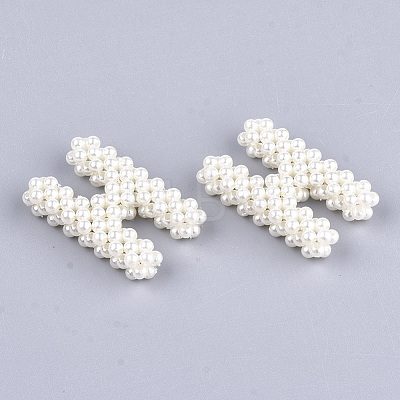 Handmade ABS Plastic Imitation Pearl Woven Beads FIND-T039-18-H-1