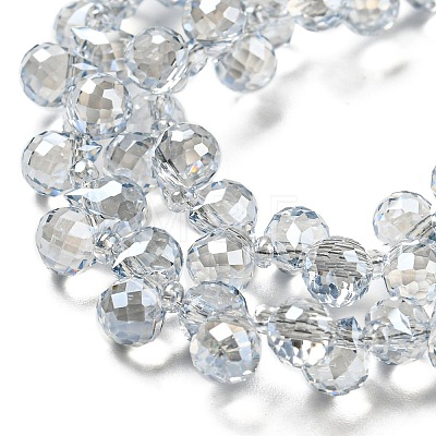 Electroplate Transparent Glass Beads Strands EGLA-M030-01A-PL04-1