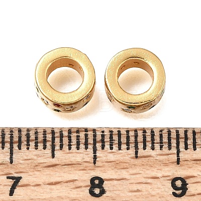 Brass Micro Pave Clear Cubic Zirconia European Beads CU-G605-22G-1