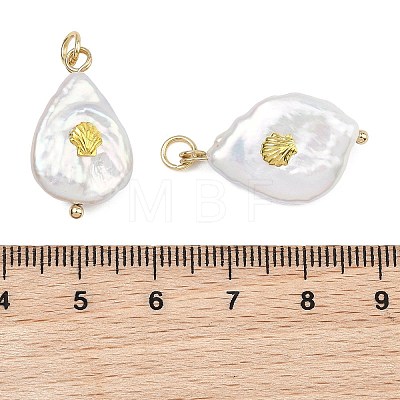 Baroque Natural Keshi Pearl Pendants PALLOY-JF05275-1