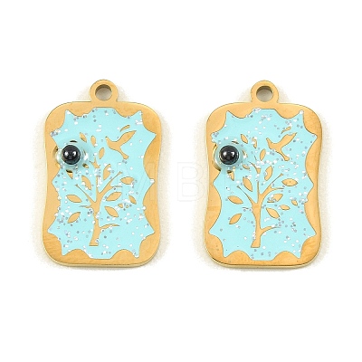 304 Stainless Steel Enamel Pendants STAS-H251-03A-02-1