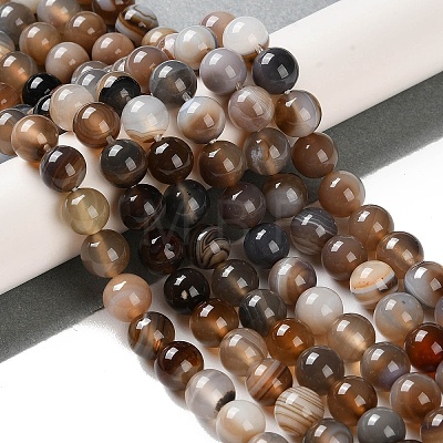 Natural Striped Agate/Banded Agate Beads Strands G-Z060-A01-B14-1