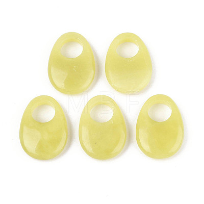 Natural Lemon Jade Large Hole Pendants G-N348-06B-04-1