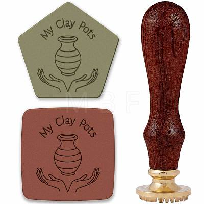 Brass Clay Seal Stamp Set DIY-WH0577-001-1