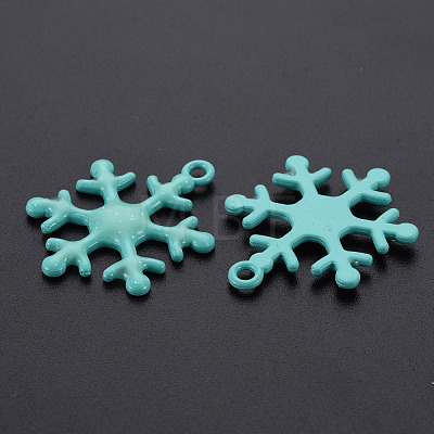 Spray Painted Alloy Enamel Pendants ENAM-N055-036F-NR-1