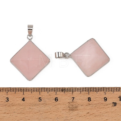 Natural Rose Quartz Pendants G-H359-03P-02-1