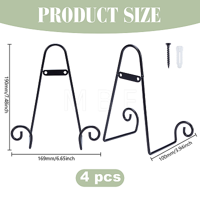 4Pcs Iron Wall-Mounted Display Easel OFST-GO0001-08-1