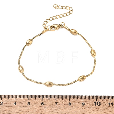 304 Stainless Steel Oval Round Snake Chain Bracelets SA-CBA2696-15G-1