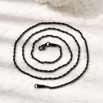 2MM Unisex 304 Stainless Steel Rope Chain Necklaces NJEW-P395-16EB-1