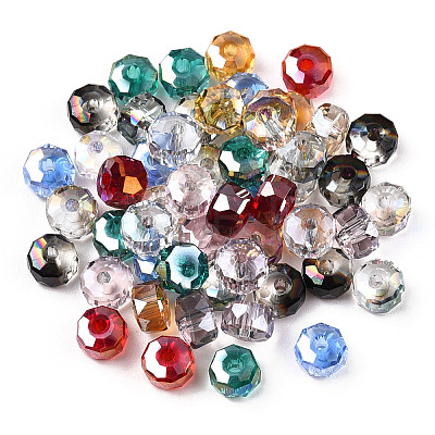 Transparent Electroplate Glass Beads Strands EGLA-YWC0001-6mm-02-1
