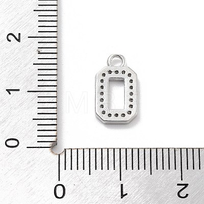 Brass Micro Pave Clear Cubic Zirconia Pendants ZIRC-I067-02A-1