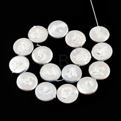 Plating Natural Freshwater Shell Beads Strands SHEL-N026-225A-1