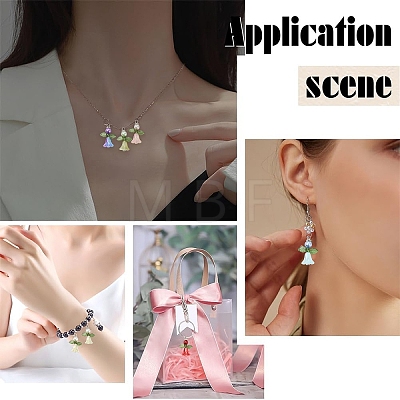 30Pcs 6 Styles Glass with Acrylic Pendants PALLOY-YW00186-1