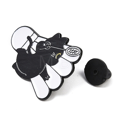 Cat with Badminton Sport Enamel Pins LS-JEWB-I052-05EB-02-1