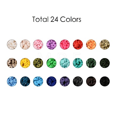 240g 24 Colors Handmade Polymer Clay Beads CLAY-JP0001-09-8mm-1