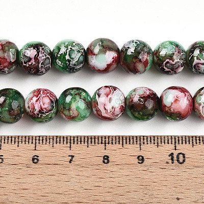 Baking Painted Glass Beads Strands DGLA-N003-10mm-A09-1