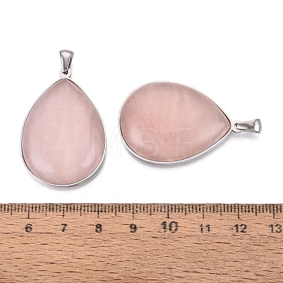Natural Rose Quartz Pendants GG-N003-01A-P-1