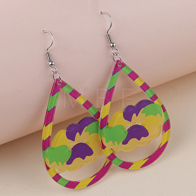 Bohemian Style Acrylic Glitter Powder Dangle Earrings FS-WGAD9E8-06-1