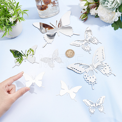 Unicraftale 12Pcs 6 Style Stainless Steel Butterfly Wall  Decoration Pendants STAS-UN0036-52P-1