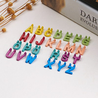 Craftdady 52Pcs Spray Painted Alloy Alphabet Links Connectors FIND-CD0001-06-1