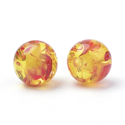 Resin Imitation Amber Beads RB660Y-6mm-2-1