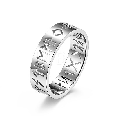 Non-Tarnish Hollow Word Stainless Steel Finger Rings FIND-PW0020-13E-P-1