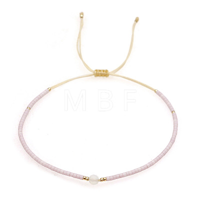 Adjustable Glass Seed Bead Braided Bead Bracelets for Women VT9382-35-1