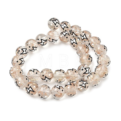 Luminous Handmade Enamel Gold Sand Glass Beads Strands LAMP-U004-08H-1