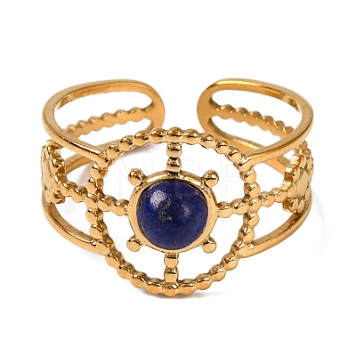 Natural Lapis Lazuli Finger Rings RJEW-Q822-04G-01-1