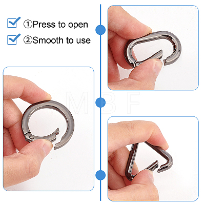WADORN 18Pcs 9 Styles Alloy Spring Gate Rings FIND-WR0007-93-1