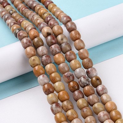 Natural Marble and Sesame Jasper/Kiwi Jasper Beads Strands G-G990-C04-1