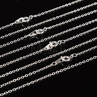 Nickel Free Silver Color Plated Brass Chain Necklaces X-SW028-S-1