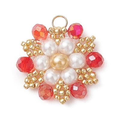 TOHO Glass Seed Beaded Pendants PALLOY-MZ01276-03-1
