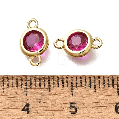 Brass Cubic Zirconia Connector Charms KK-Q043-24G-03-1