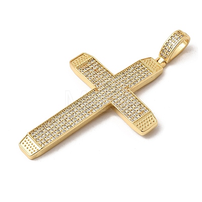 Brass Micro Pave Clear Cubic Zirconia Big Pendants KK-H267-051G-1