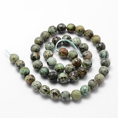 Natural African Turquoise(Jasper) Beads Strands G-D840-15-10mm-1