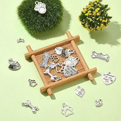 Dog Theme Tibetan Style Alloy Charms TIBEP-CJ0001-01-1